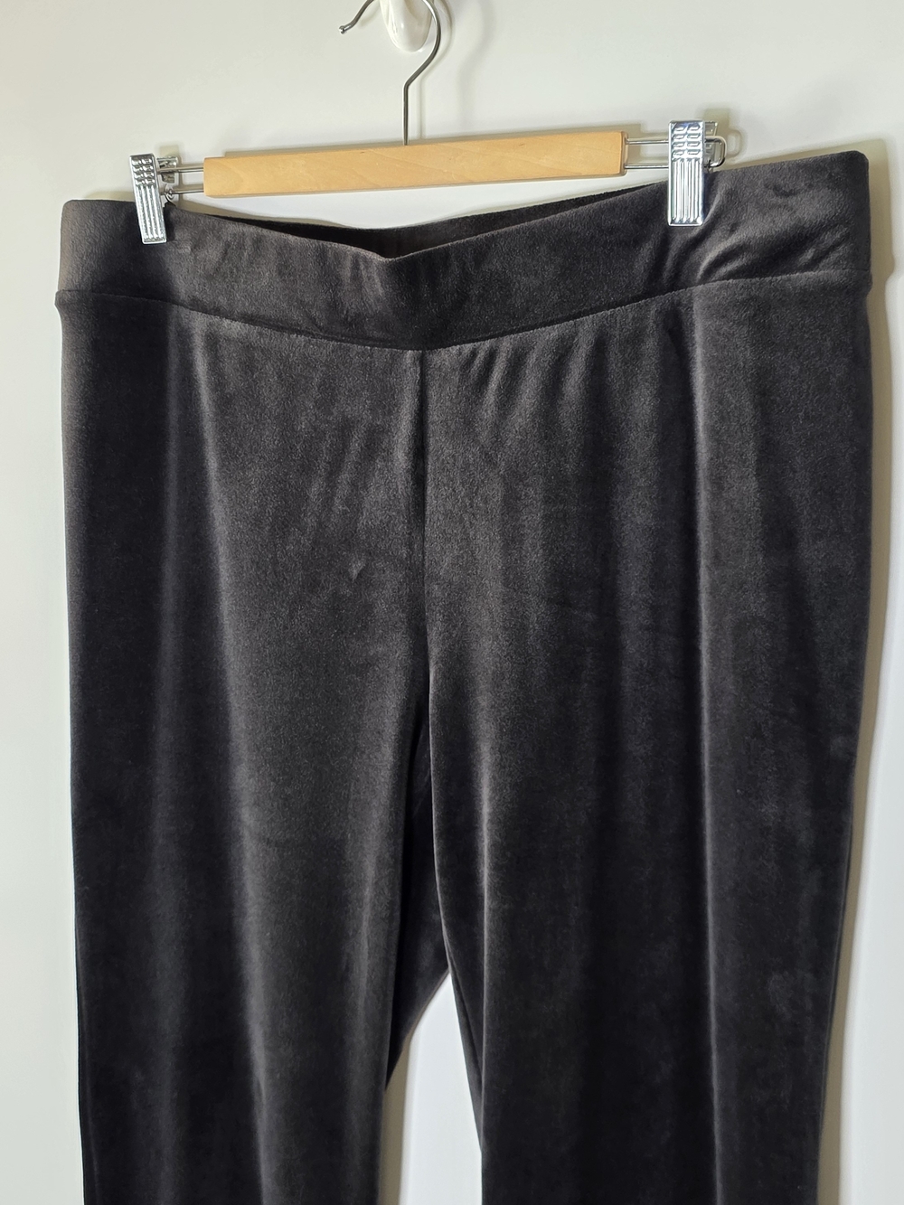 J Jill Super Soft Velour Black Velour women's sweat pants Casual Size Large
